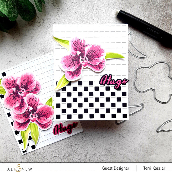 Altenew Stamp & Die & Stencil Bundle Spotted Orchid Stamp & Die & Mask Stencil Bundle