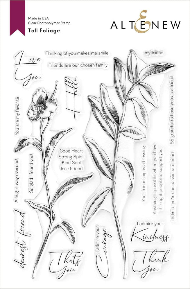Altenew Stamp & Die & Stencil Bundle Tall Foliage