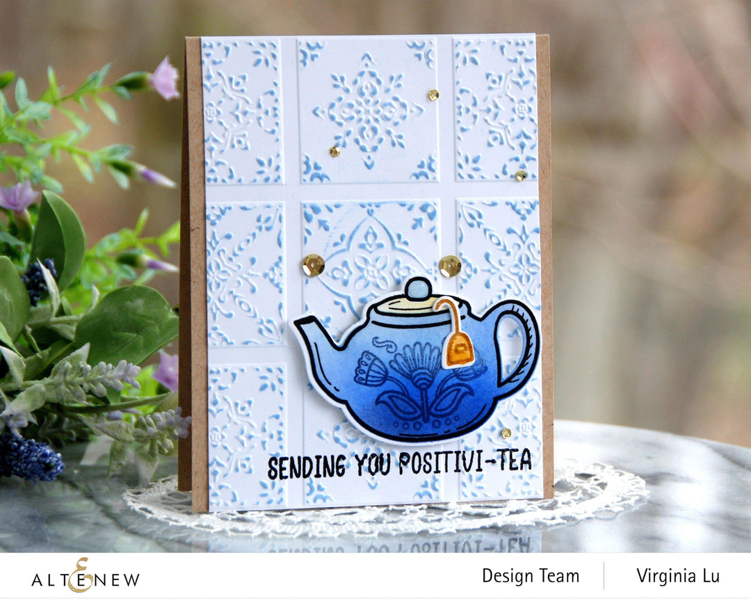 Altenew Stamp & Die & Stencil Bundle Tea for Two Stamp & Die & Stencil Bundle