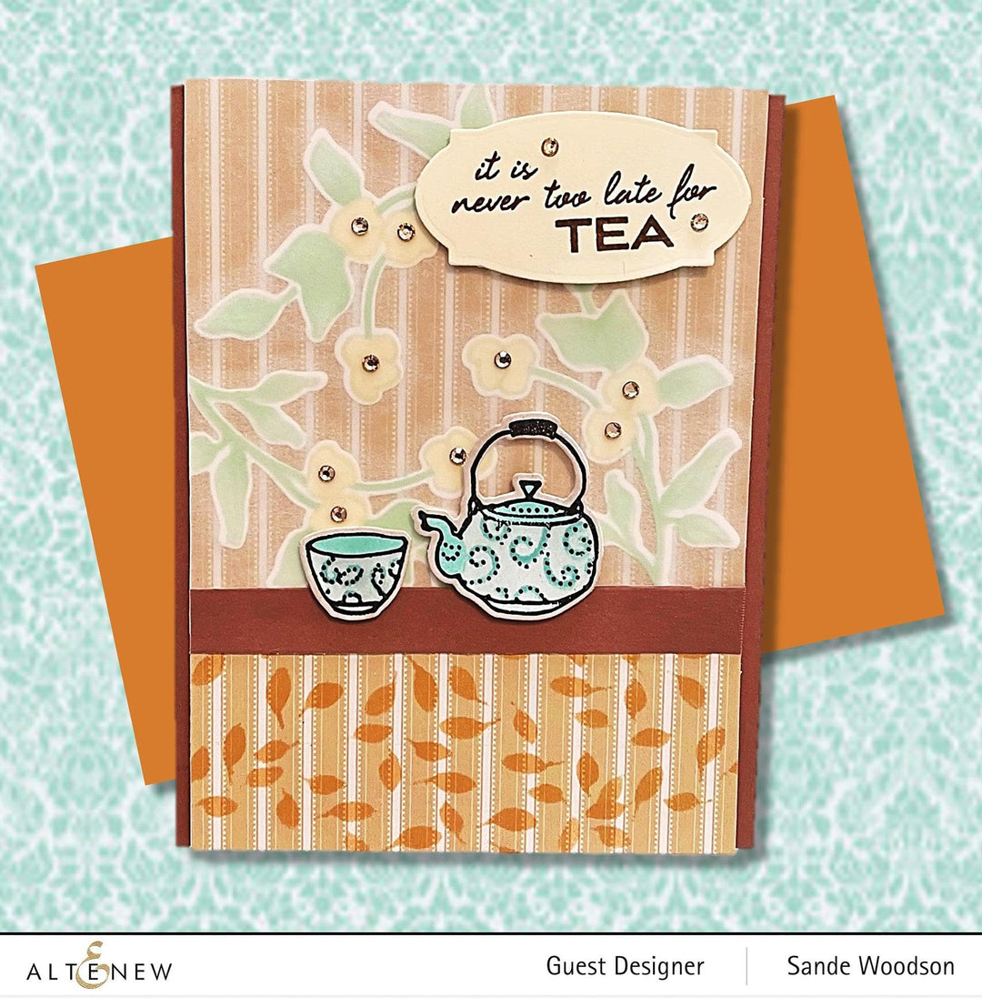 Altenew Stamp & Die & Stencil Bundle Tea Time Stamp & Die & Stencil Bundle