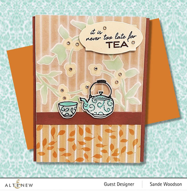 Altenew Stamp & Die & Stencil Bundle Tea Time Stamp & Die & Stencil Bundle