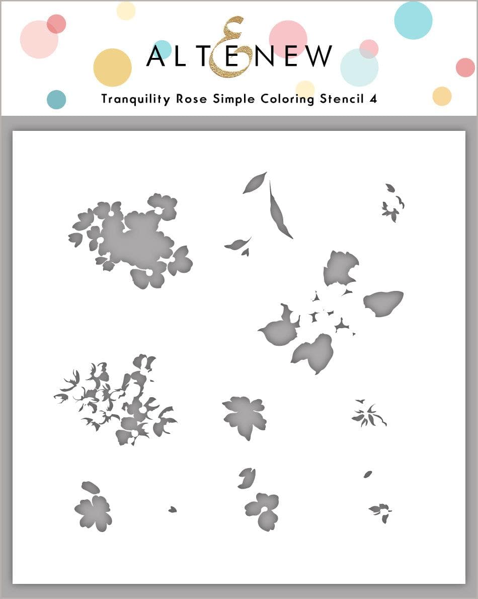 Altenew Stamp & Die & Stencil Bundle Tranquility Rose Stamp & Die & Coloring Stencil Bundle