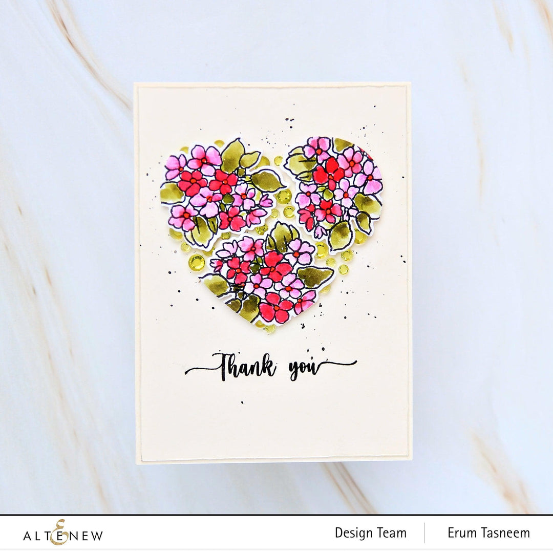 Altenew Stamp & Die & Stencil Bundle Tranquility Rose Stamp & Die & Coloring Stencil Bundle