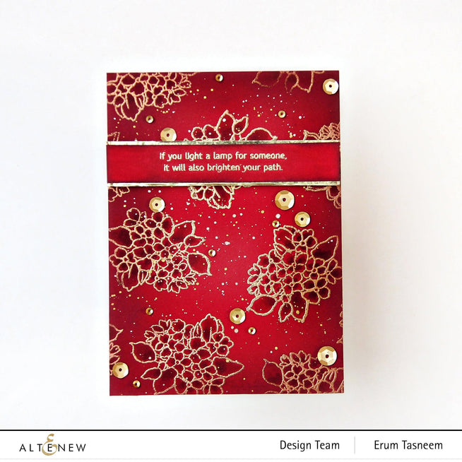 Altenew Stamp & Die & Stencil Bundle Tranquility Rose Stamp & Die & Coloring Stencil Bundle