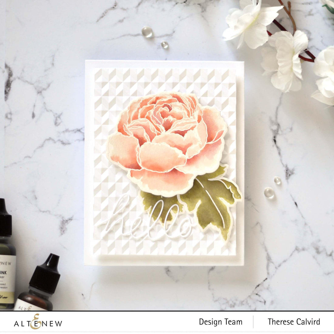 Altenew Stamp & Die & Stencil Bundle Tranquility Rose Stamp & Die & Coloring Stencil Bundle