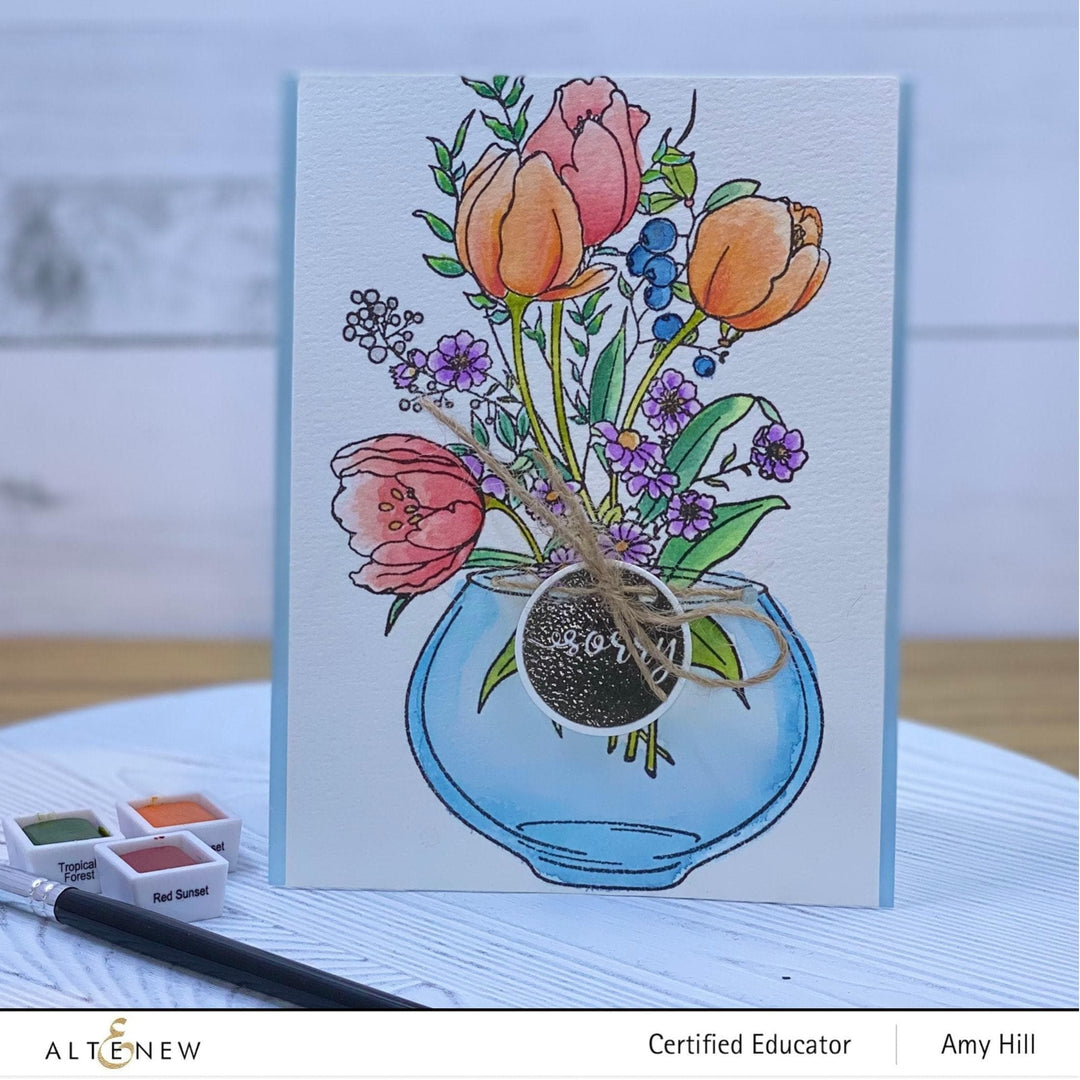 Altenew Stamp & Die & Stencil Bundle Versatile Vases Stamp & Die & Mask Stencil Bundle