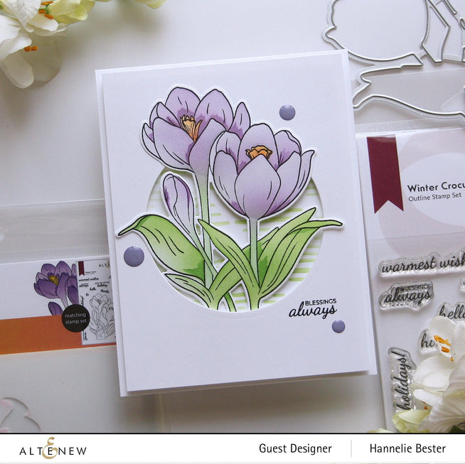 Altenew Stamp & Die & Stencil Bundle Winter Crocus Stamp & Die & Stencil Bundle