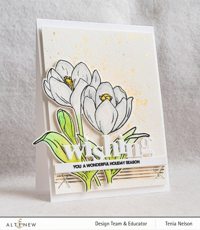 Altenew Stamp & Die & Stencil Bundle Winter Crocus Stamp & Die & Stencil Bundle