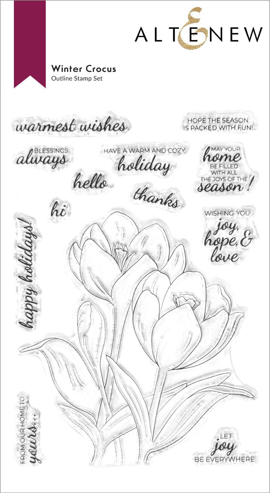 Altenew Stamp & Die & Stencil Bundle Winter Crocus Stamp & Die & Stencil Bundle