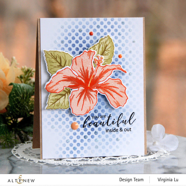 Altenew Stamp & Die & Stencil Bundle You Are Beautiful Stamp & Die & Coloring Stencil Bundle