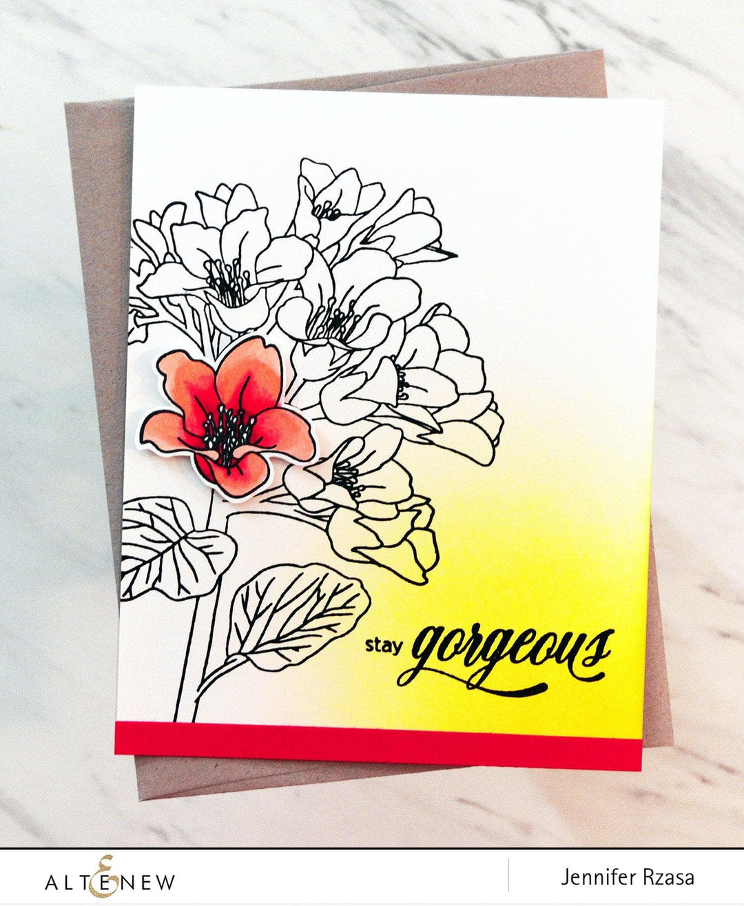 Altenew Stamp & Die & Stencil Bundle Bergenia Builder Stamp & Die & Mask Stencil Bundle