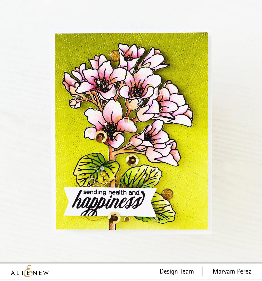 Altenew Stamp & Die & Stencil Bundle Bergenia Builder Stamp & Die & Mask Stencil Bundle
