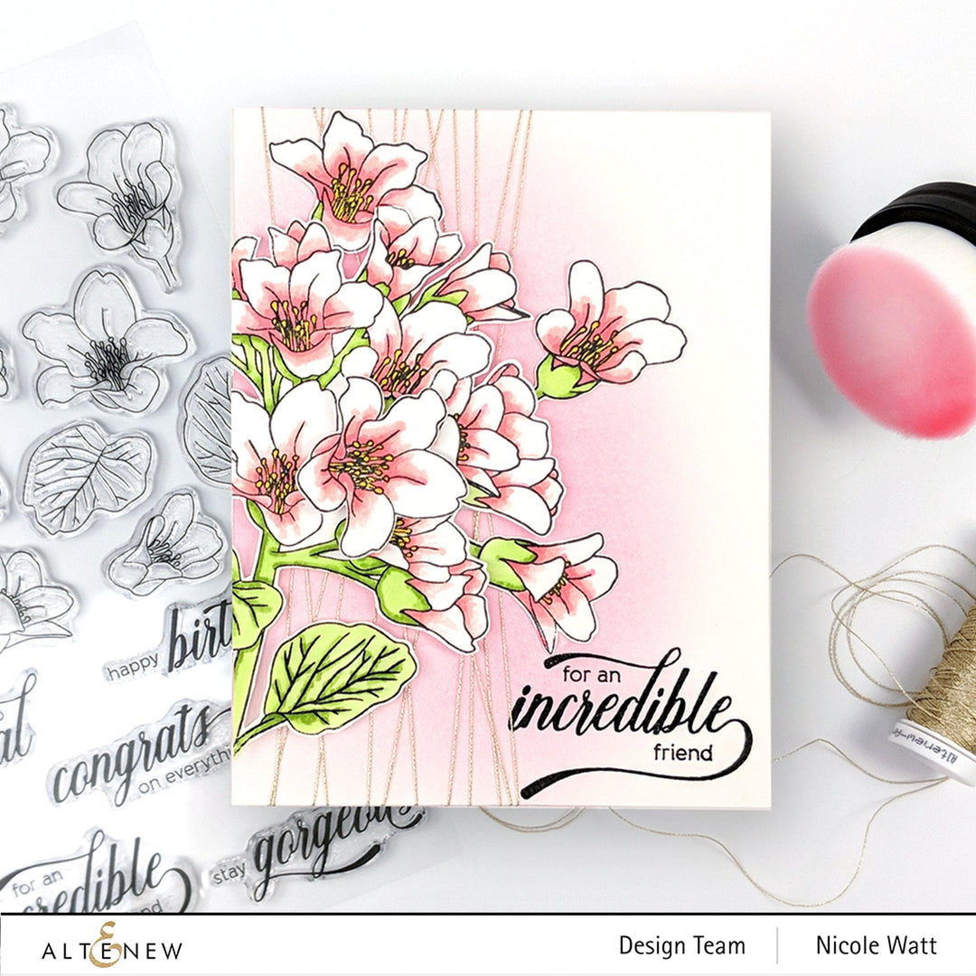Altenew Stamp & Die & Stencil Bundle Bergenia Builder