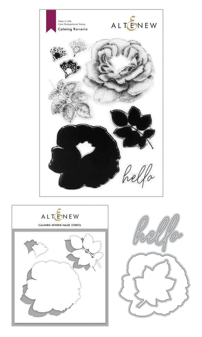 Altenew Stamp & Die & Stencil Bundle Calming Reverie Stamp & Die & Mask Stencil Bundle