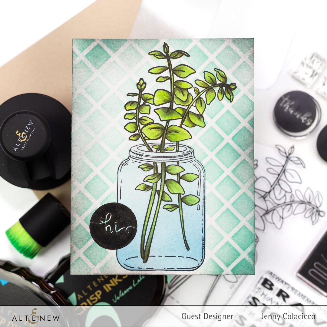 Altenew Stamp & Die & Stencil Bundle Eucalyptus Jar Stamp & Die & Mask Stencil Bundle