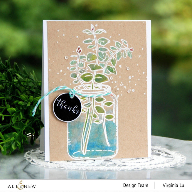 Altenew Stamp & Die & Stencil Bundle Eucalyptus Jar Stamp & Die & Mask Stencil Bundle