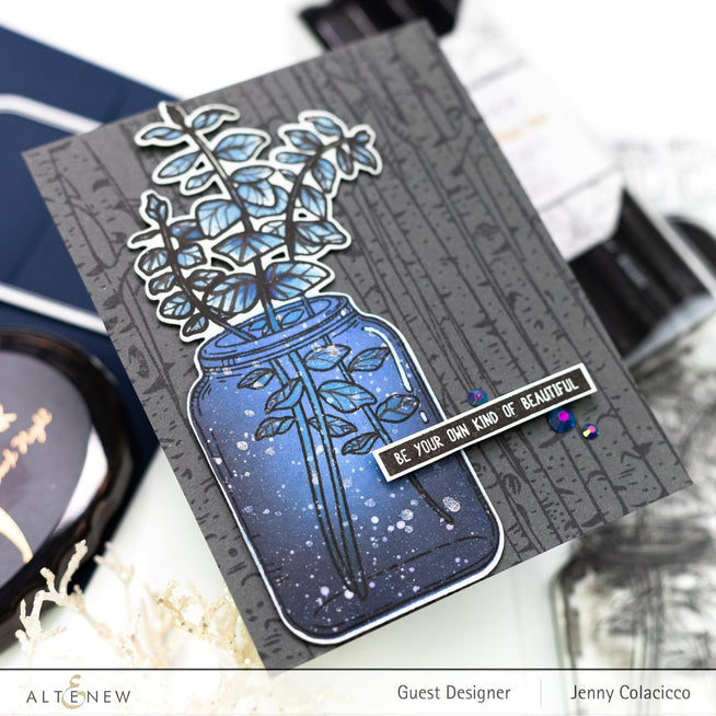 Altenew Stamp & Die & Stencil Bundle Eucalyptus Jar Stamp & Die & Mask Stencil Bundle