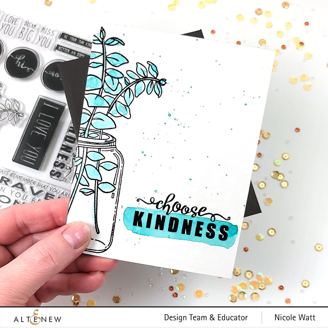 Altenew Stamp & Die & Stencil Bundle Eucalyptus Jar Stamp & Die & Mask Stencil Bundle
