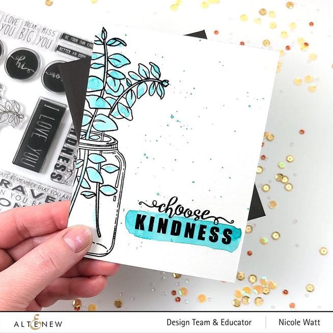 Altenew Stamp & Die & Stencil Bundle Eucalyptus Jar Stamp & Die & Mask Stencil Bundle