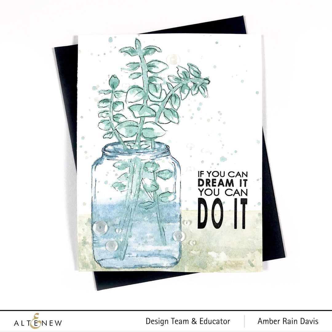 Altenew Stamp & Die & Stencil Bundle Eucalyptus Jar Stamp & Die & Mask Stencil Bundle