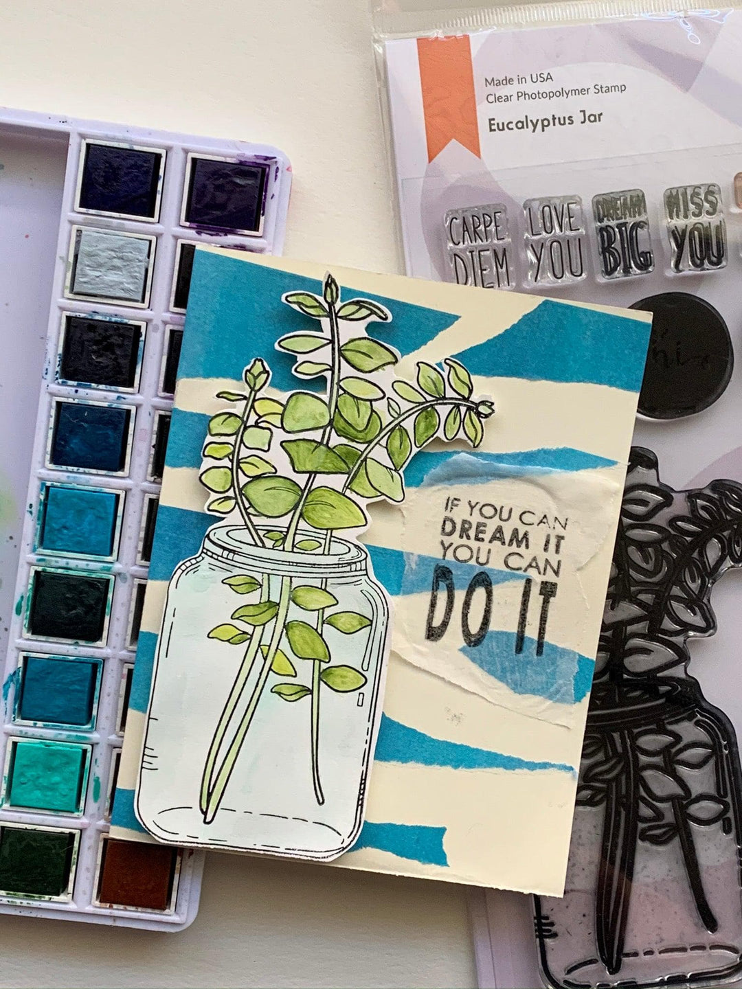 Altenew Stamp & Die & Stencil Bundle Eucalyptus Jar Stamp & Die & Mask Stencil Bundle