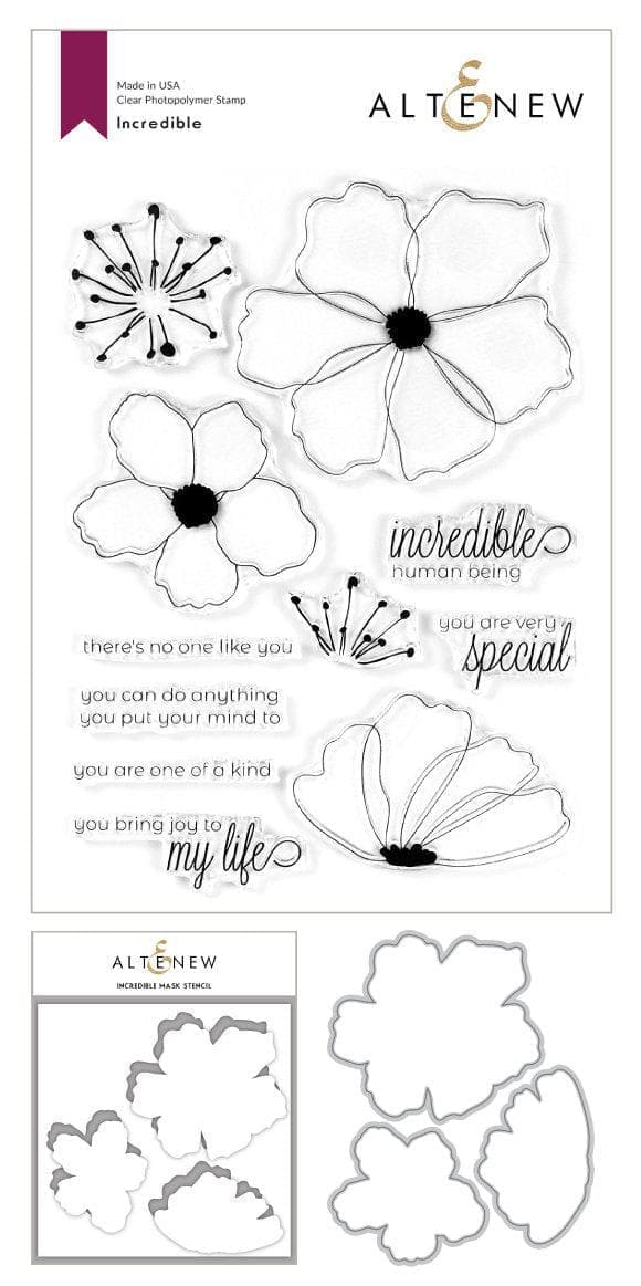 Altenew Stamp & Die & Stencil Bundle Incredible Stamp & Die & Mask Stencil Bundle
