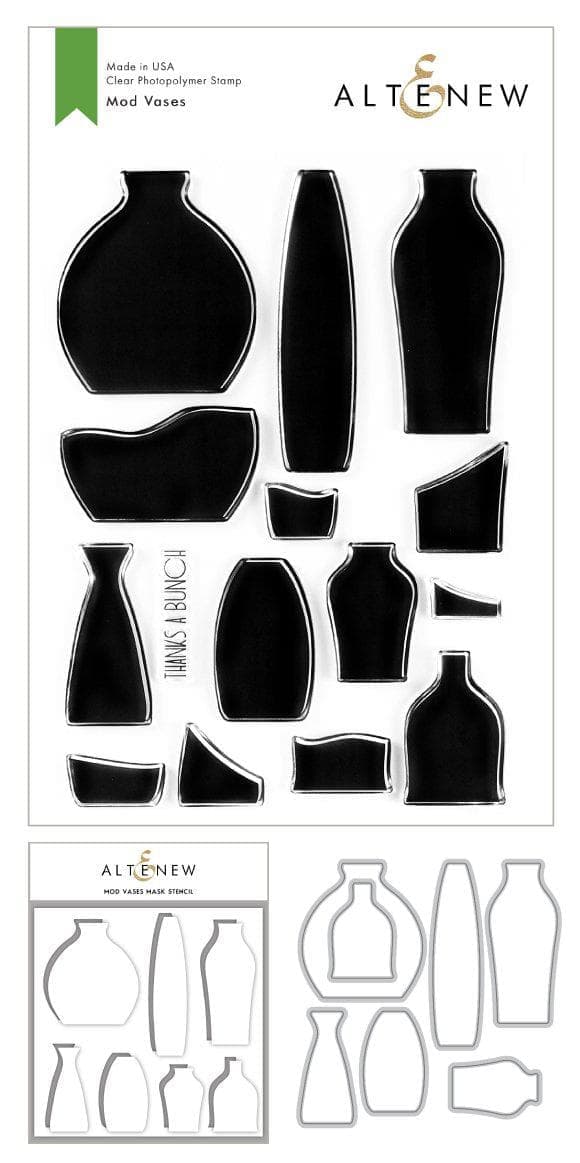 Altenew Stamp & Die & Stencil Bundle Mod Vases Stamp & Die & Mask Stencil Bundle