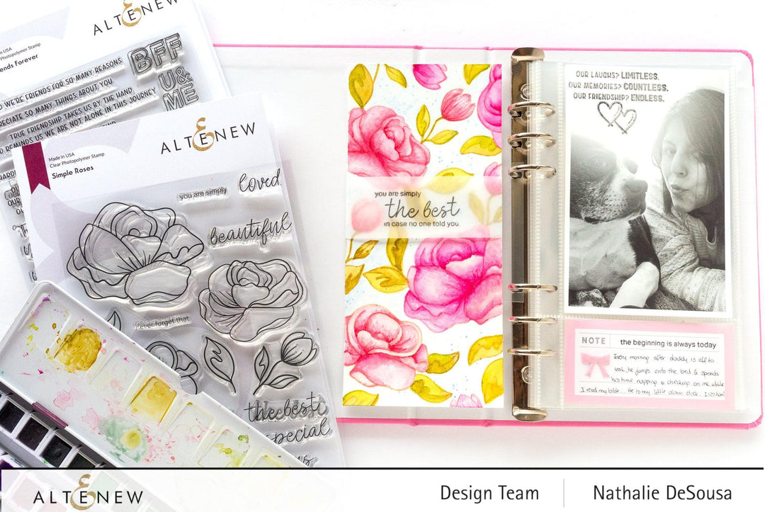Altenew Stamp & Die & Stencil Bundle Simple Roses Stamp & Die & Mask Stencil Bundle