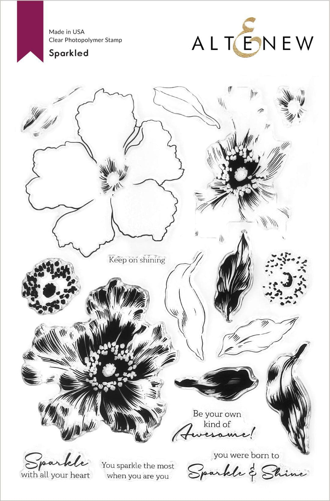 Altenew Stamp & Die & Stencil Bundle Sparkled Stamp & Die & Mask Stencil Bundle