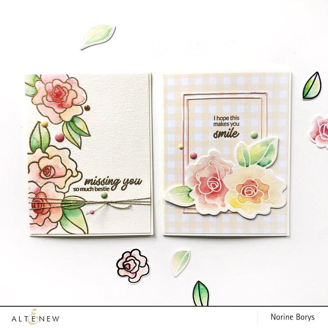 Altenew Stamp & Die & Stencil Bundle Wavy Roses Stamp & Die & Mask Stencil Bundle