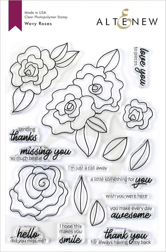 Altenew Stamp & Die & Stencil Bundle Wavy Roses