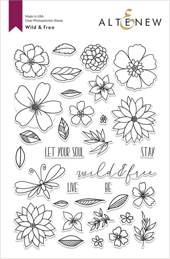 Altenew Stamp & Die & Stencil Bundle Wild Free