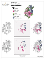 Altenew Stamp & Die & Stencil & Embossing Folder Bundle Bold Bouquet