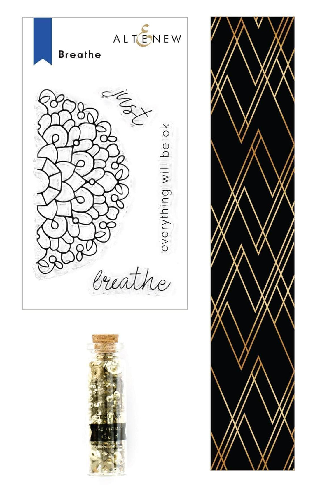 Altenew Stamp & Sequins Bundle Symmetric Living Stamp & Sequin & Washi Tape Bundle
