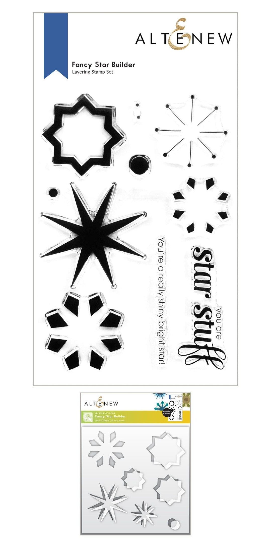 Altenew Stamp & Stencil Bundle Fancy Star Builder Stamp & Stencil Bundle