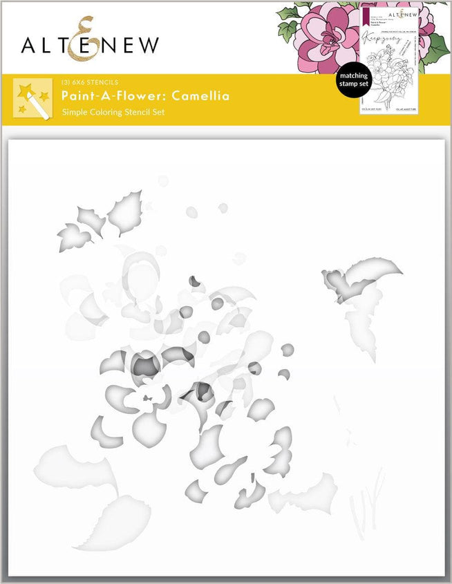 Altenew Stamp & Stencil Bundle Paint-A-Flower: Camellia Stamp & Stencil Bundle