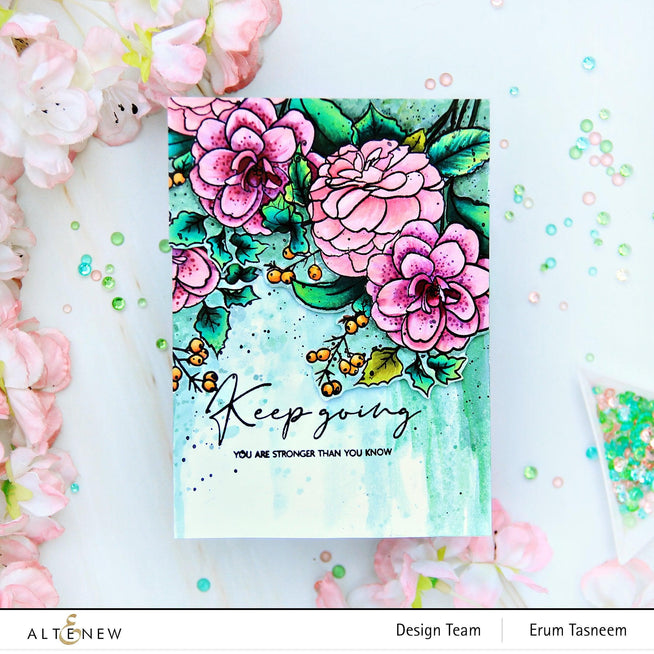Altenew Stamp & Stencil Bundle Paint-A-Flower: Camellia Stamp & Stencil Bundle