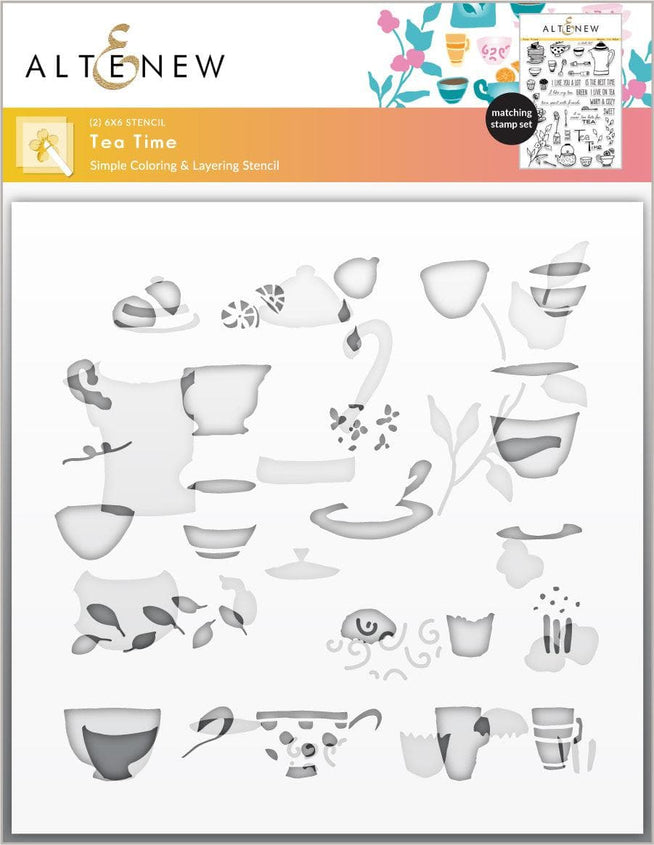 Altenew Stamp & Stencil Bundle Tea Time Stamp & Stencil Bundle