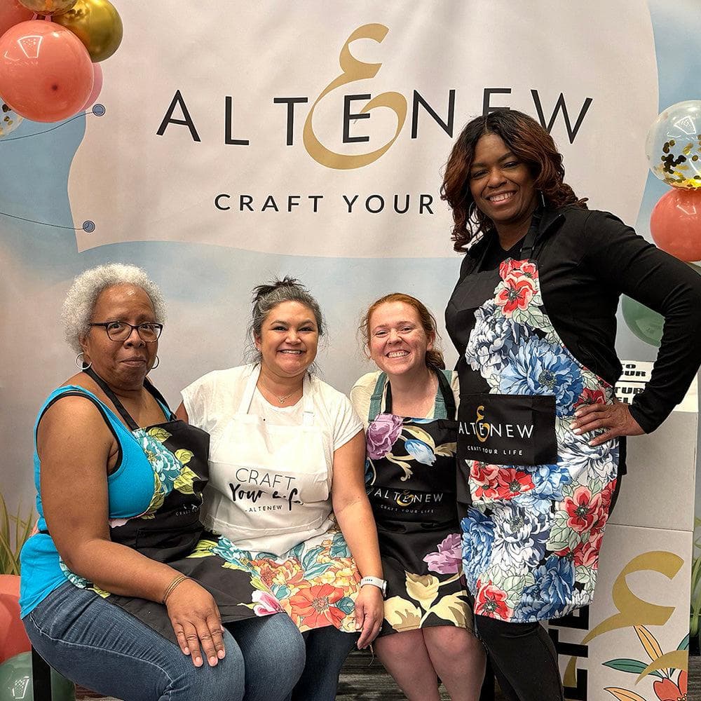 Artsy Apron: Orange & Yellow Billowing Peonies - White