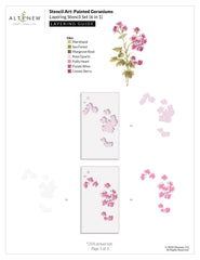 Stencil Art: Painted Geraniums & Add-on Die Bundle