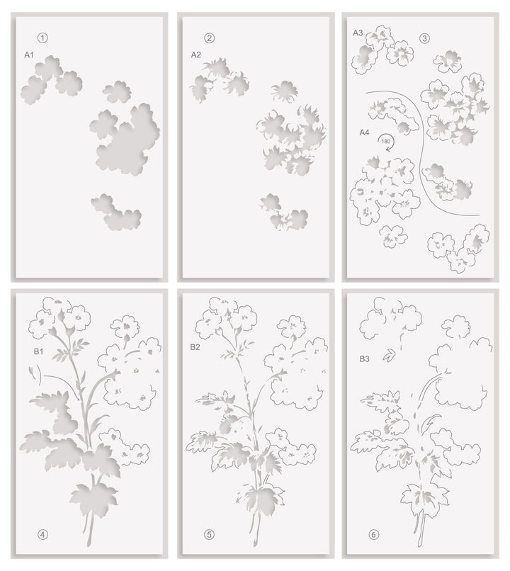 Stencil Art: Painted Geraniums & Add-on Die Bundle