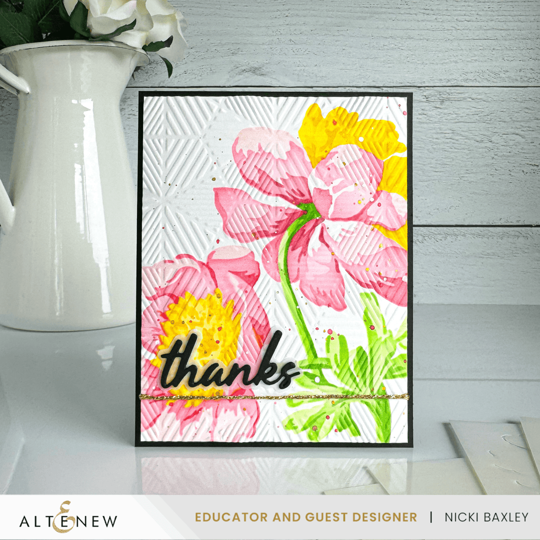 Stencil Art: White Cap Peonies & Add-on Die Bundle