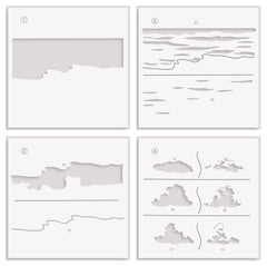 EXP Factors Stencil Caribbean Life Layering Stencil Set (4 in 1)