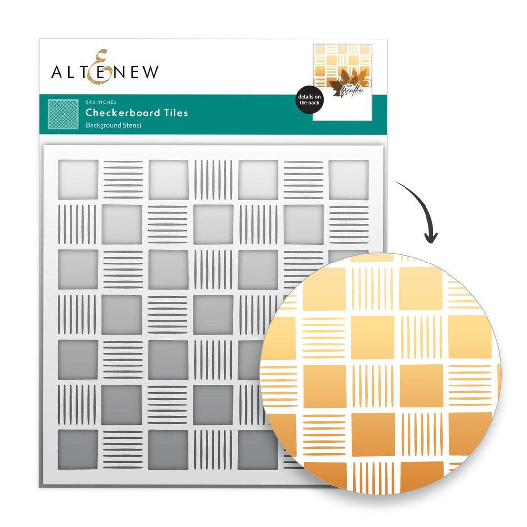 Checkerboard Tiles Background Stencil