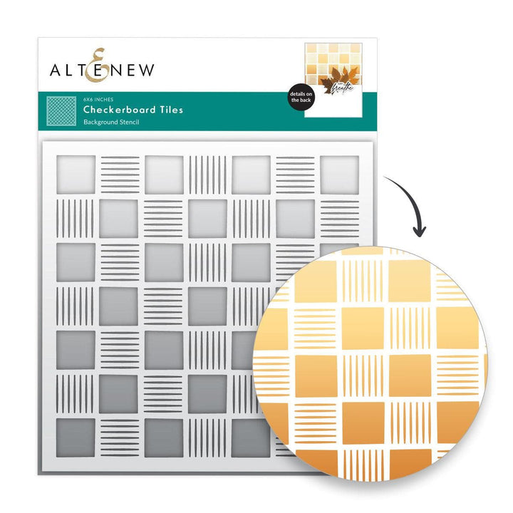 Checkerboard Tiles Background Stencil