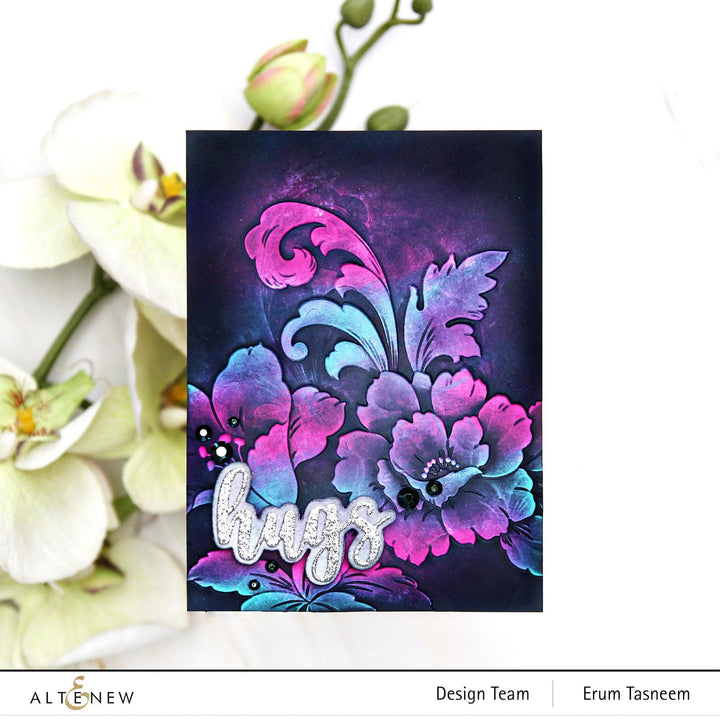 EXP Factors Stencil Craft Your Life Project Kit: Floral Acanthus Add-on Layering Stencil for Embossing Folder (4 in 1)