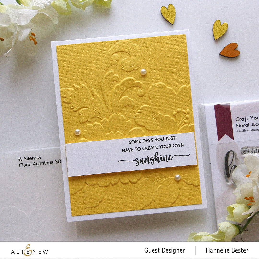 EXP Factors Stencil Craft Your Life Project Kit: Floral Acanthus Add-on Layering Stencil for Embossing Folder (4 in 1)