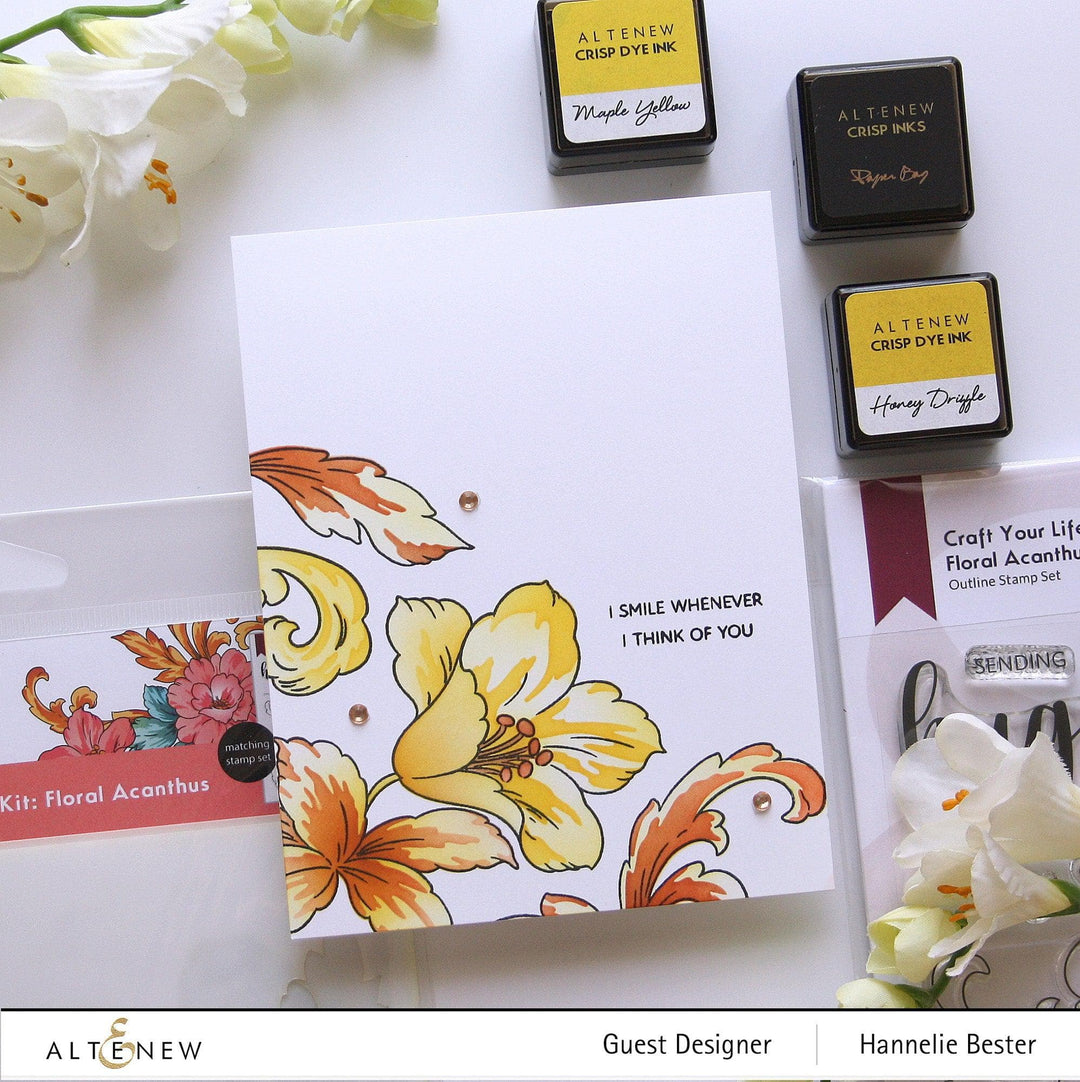 EXP Factors Stencil Craft Your Life Project Kit: Floral Acanthus Add-on Layering Stencil for Embossing Folder (4 in 1)