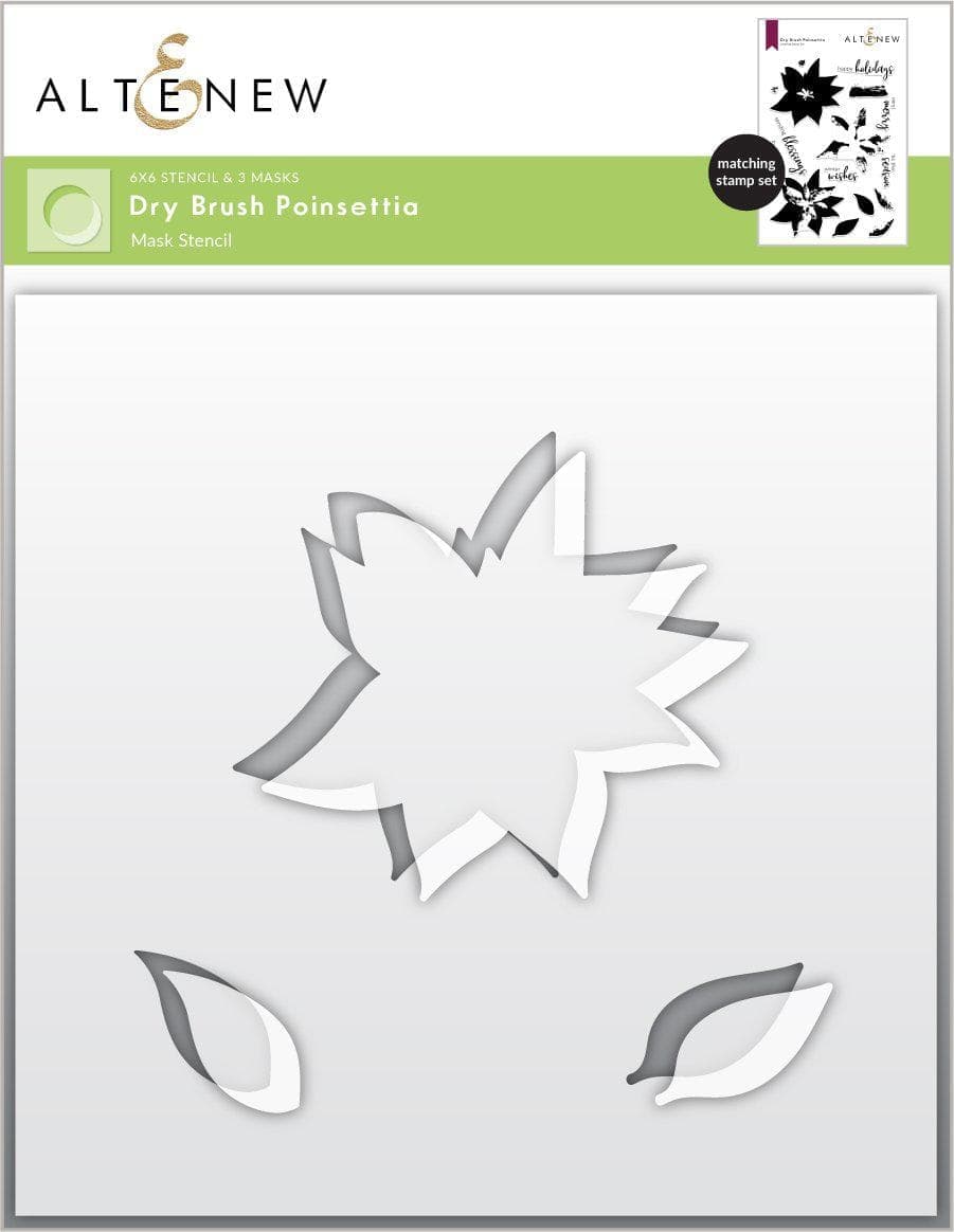 Photocentric Stencil Dry Brush Poinsettia Mask Stencil