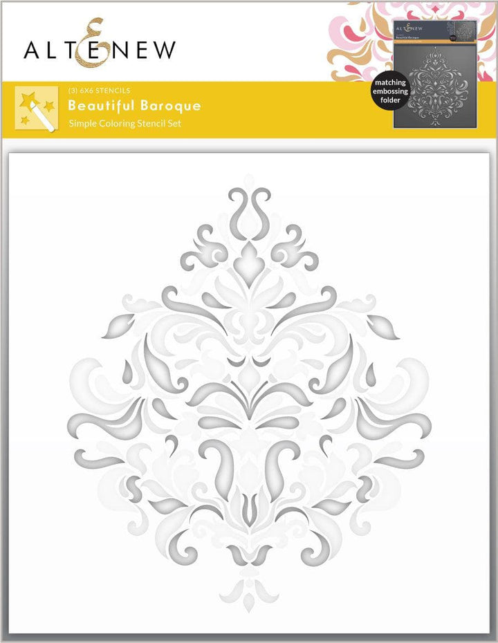 Altenew Stencil & Embossing Folder Bundle Beautiful Baroque